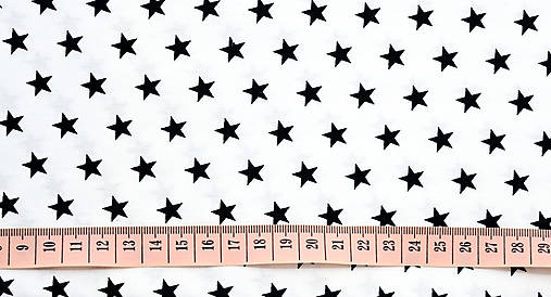 Textil - Čierne hviezdy na bielej - 65x150 cm - 15837908_