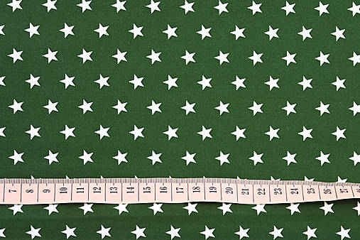 Textil - Biele hviezdy na zelenej - 60x90 cm - 15837963_