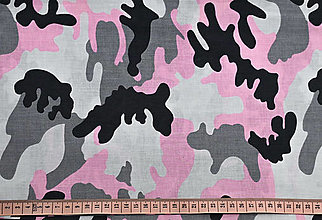 Textil - Ružový maskáč 50x150 cm - 15837039_