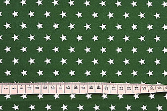 Textil - Biele hviezdy na zelenej - 60x90 cm - 15837963_