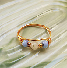 Prstene - Korálkový prsteň s achátom - 15836941_
