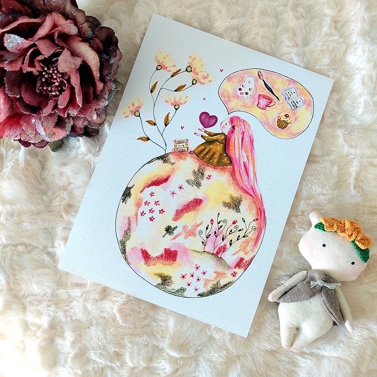 Moje hygge - reprodukcia ilustrácie na art papieri