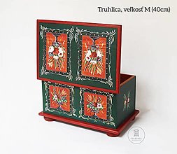 Nábytok - Ručne maľovaná truhlica z Litomyšľa (D40cm-Š26cm-V26cm (masív)) - 15838835_