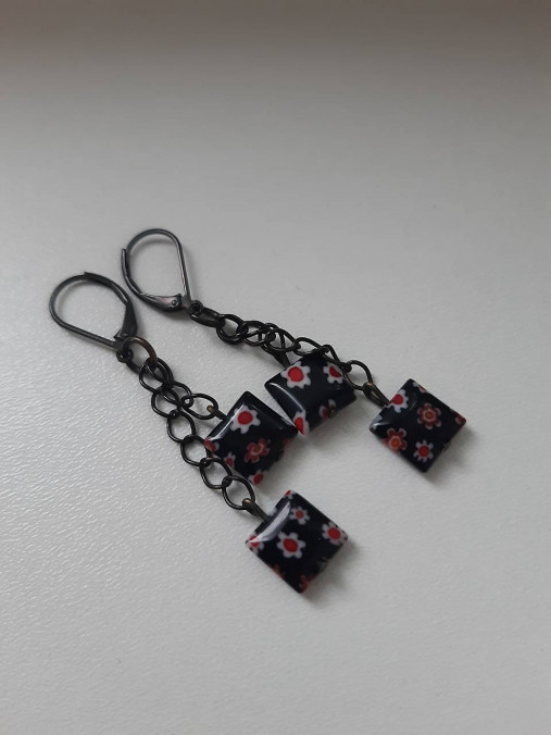 Náušnice - Millefiori na retiazke - 15840574_