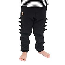 Detské oblečenie - Softshellové nohavice dino - black - 15839265_