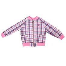 Detské oblečenie - Detská softshell bomber bunda - check pink - 15839563_