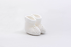 Detské topánky - Biele papučky BIO BAVLNA - 15839961_