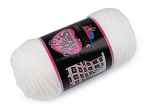 Galantéria - Pletacia priadza Super Soft Yarn 200 g (80801 biela) - 15839980_