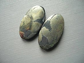 Minerály - Kabošon - apačské zlato - pár 27 mm, č.19f - 15840827_