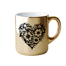 Nádoby - Narodeninový zlatý pohár so srdcom a kvetmi - 15838773_