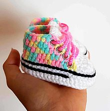 Detské topánky - Háčkované tenisky cukríkové - 15841564_