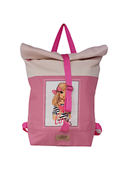 Batohy - Rolovací ruksak ružový Dievčatko LOVE - 15842296_