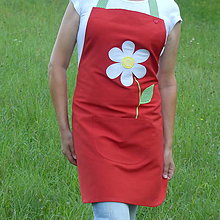 Iné oblečenie - Zásterka Červená bavlnený kvet - 15841076_