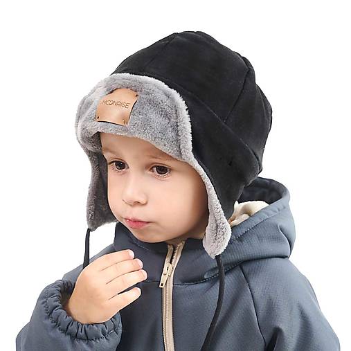 Detské čiapky - Baranica - black - 15840994_