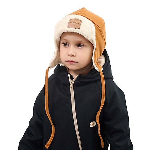 Detské čiapky - Baranica - caramel - 15840996_