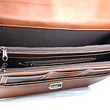 Pánske tašky - Ručne tieňovaná kožená pracovná aktovka v Cigaro farbe - 15841244_