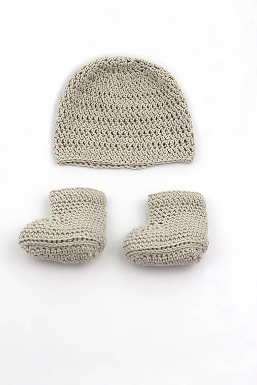 Detské súpravy - VÝPREDAJ! Šedobéžová súprava BIO BAVLNA - 15841931_