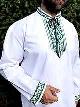 Pánske oblečenie - Folklórna košeľa pánska Jozef v zelenom - 15842023_