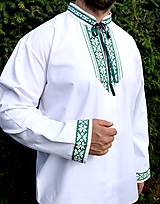 Pánske oblečenie - Folklórna košeľa pánska Jozef v zelenom - 15842026_