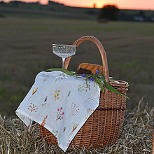 Úžitkový textil - Ľanová utierka-lúčne kvety - 15841567_