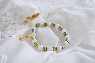 Náramky - Dámsky náramok - fialová s perličkami - 15841845_