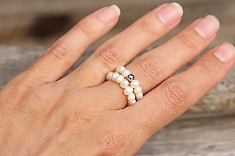 Prstene - Perlový prsteň - perly - 15841293_