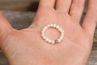 Prstene - Perlový prsteň - perly (Korálka z nerezu) - 15841296_