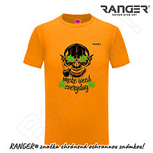 Topy, tričká, tielka - Tričko RANGER® - SMOKE WEED EVERYDAY (Oranžová) - 15841971_