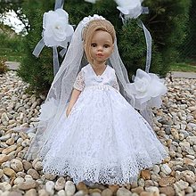 Hračky - Svadobné šaty pre bábiku Paola reina 32 cm  - 15843956_