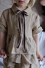Detské oblečenie - AMÁLKA ľanové šaty SAND - 15844173_