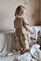 Detské oblečenie - AMÁLKA ľanové šaty SAND - 15844176_