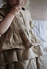 Detské oblečenie - AMÁLKA ľanové šaty SAND - 15844181_