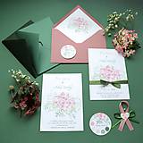 Hortenzia ružová - svadobné oznámenie