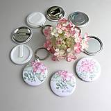 Darčeky pre svadobčanov - Hortenzie ružová - buttonky - darčeky - 15844276_