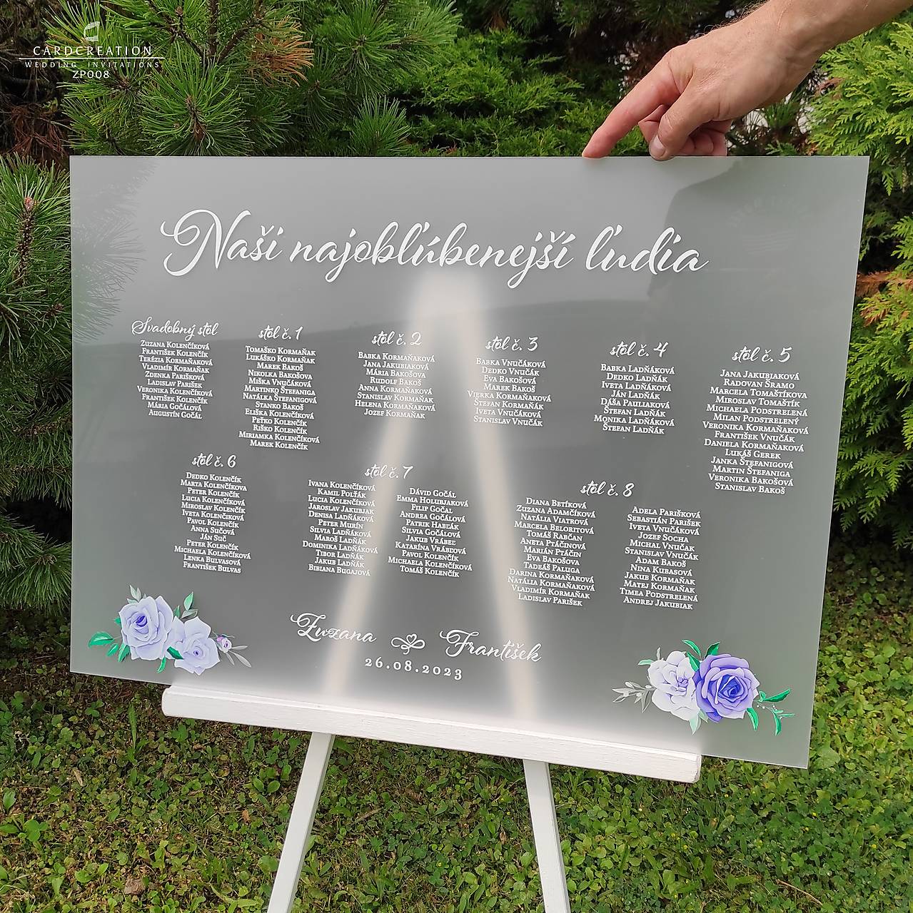 Zasadací poriadok na dymovom plexiskle ZP008 