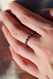 Prstene - prsteň Aurora granát - 15843257_