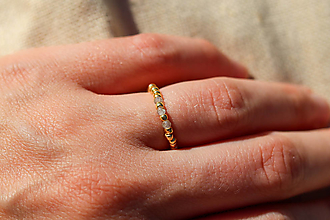 Prstene - prsteň Aurora labradorit trojbodka - 15843339_