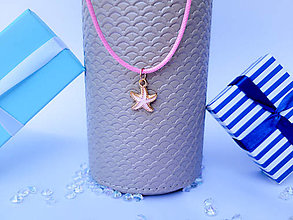 Náhrdelníky - Letný náhrdelník na koženke (Morská hviezdica) - 15843874_