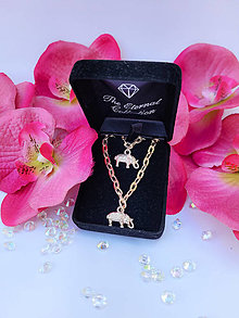 Sady šperkov - Set slon pre šťastie ružové zlato - 15844390_