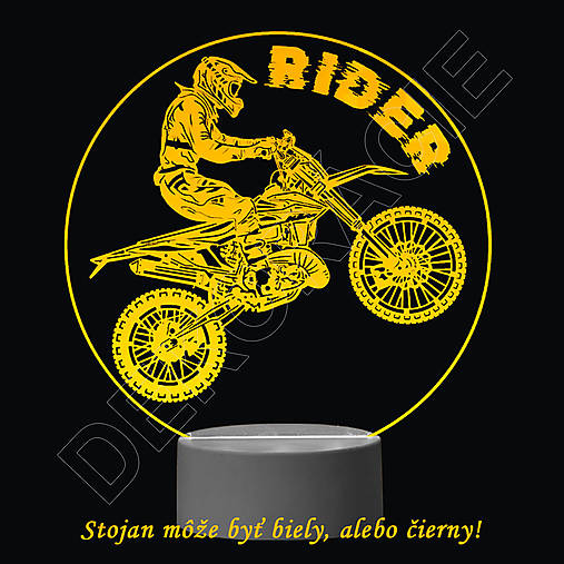 Svietidlá - 3D dotyková lampa s diaľkovým ovládaním - RIDER - 15842951_