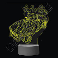 Svietidlá a sviečky - 3D dotyková lampa s diaľkovým ovládaním - SHELBY COBRA - 15842967_