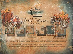 Papier - Scrapbook papier 8x8 Gold Autumn - 15845538_
