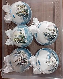 Dekorácie - Modré vianočné gule - 15845945_