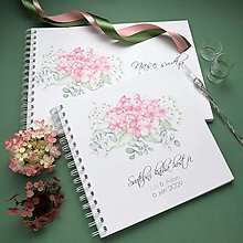 Papiernictvo - Hortenzia ružová - kniha hostí alebo album - 15845297_