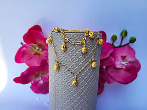 Sady šperkov - Set s hviezdnym prachom zlatý  (Set náhrdelník + náramok) - 15846641_