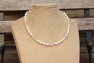 Náhrdelníky - Náhrdelník perly a ruženín - 15845590_