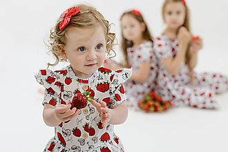 Detské oblečenie - Body šaty STRAWBERRIES s krátkym rukávom - 15845453_