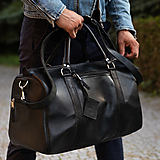 Veľké tašky - Kožená cestovná taška - Atlas - Čierna - 15846098_