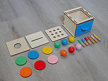 Hračky - Montessori drevená vkladačka 3v1 (Zelená) - 15847991_