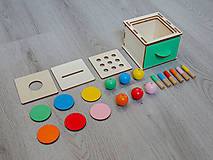 Hračky - Montessori drevená vkladačka 3v1 (Zelená) - 15847996_